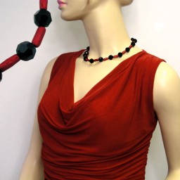 necklace red and black beads