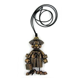 necklace clown antique-brass 90cm