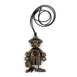 necklace clown antique-brass 90cm