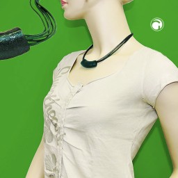 necklace tube flat-curved dark-green