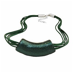 necklace tube flat-curved dark-green