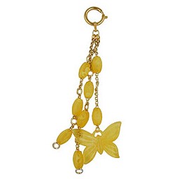 bag charm butterfly and beads yellow