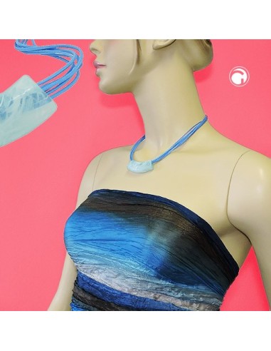 necklace tube flat curved turquoise