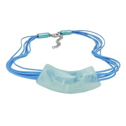 necklace tube flat curved turquoise