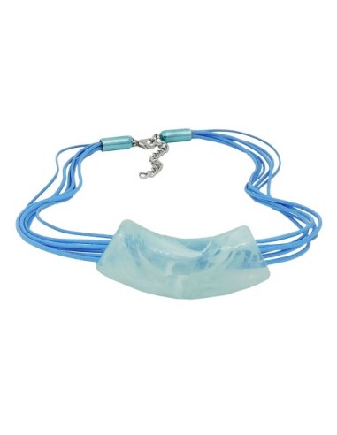 necklace tube flat curved turquoise