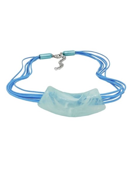 necklace tube flat curved turquoise