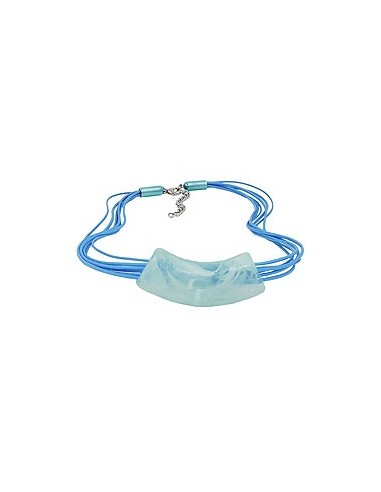 necklace tube flat curved turquoise