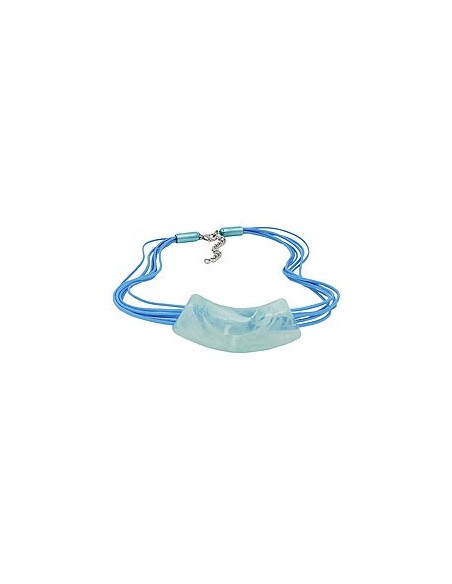 necklace tube flat curved turquoise