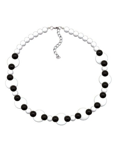 necklace various beads black and white shiny