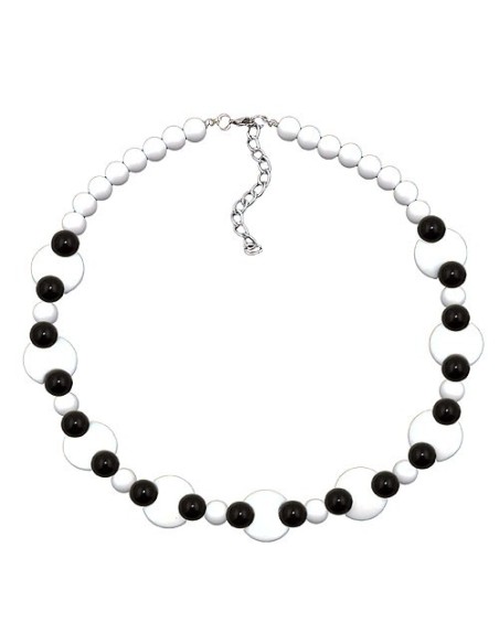 necklace various beads black and white shiny