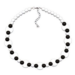 necklace various beads black and white shiny