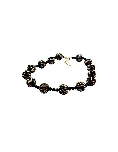 necklace designer beads black/gold-coloured