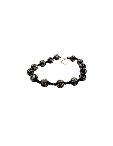 necklace designer beads black/gold-coloured