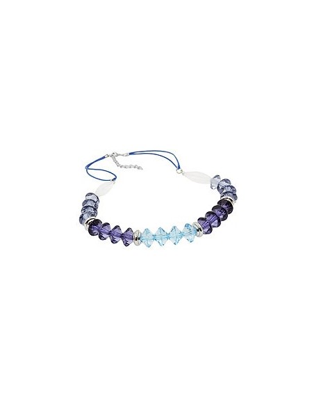 necklace faceted beads blue silver coloured beads