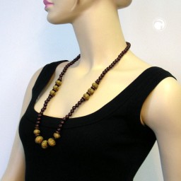 necklace beads dark brown olive 80cm