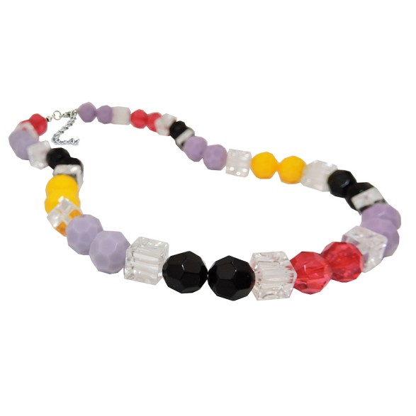 necklace honeycomb beads multicolor faceted