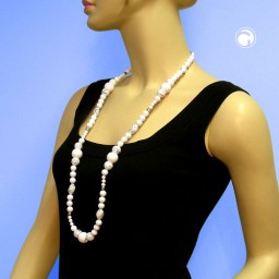 necklace beads silver-tone 95cm