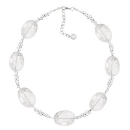 necklace large faceted plastic beads transparent tiny beads pearly white