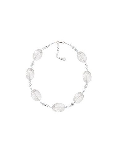 necklace large faceted plastic beads transparent tiny beads pearly white