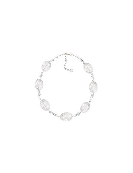 necklace large faceted plastic beads transparent tiny beads pearly white