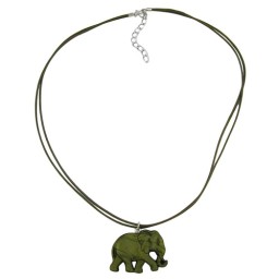 necklace elephant green/ olive coloured