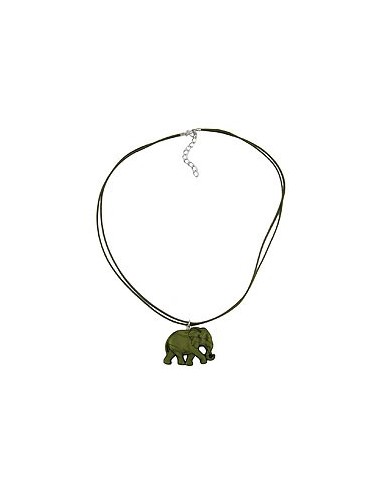 necklace elephant green/ olive coloured