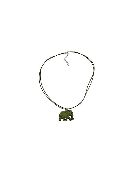 necklace elephant green/ olive coloured