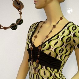 necklace knotted brown-gold-tone 100cm