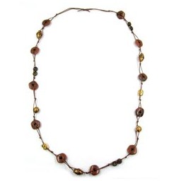 necklace knotted brown-gold-tone 100cm