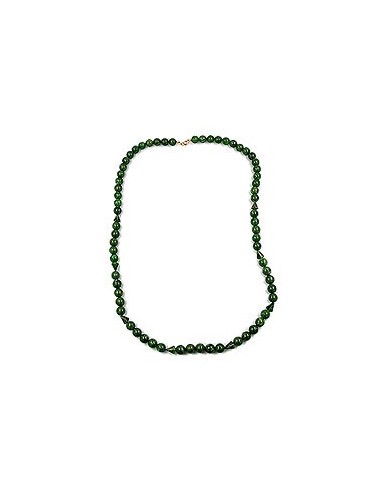 necklace beads 12mm green/ gold