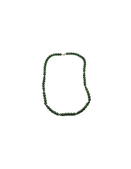 necklace beads 12mm green/ gold