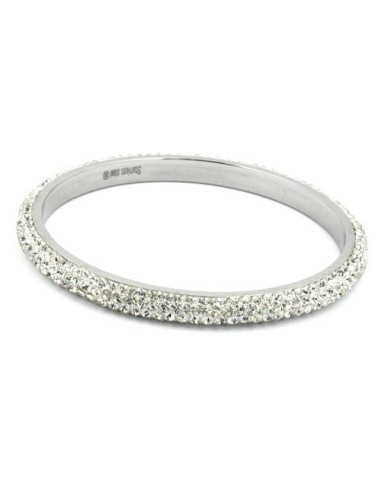 bangle 4 row glass crystals white