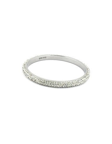 bangle 4 row glass crystals white