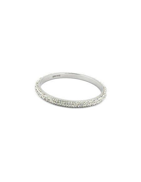 bangle 4 row glass crystals white