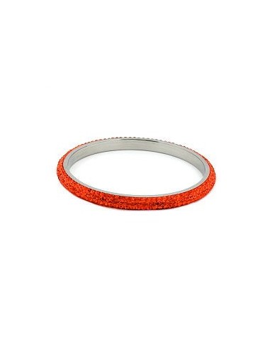 bangle 4 row glass crystals orange