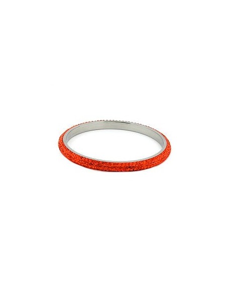 bangle 4 row glass crystals orange