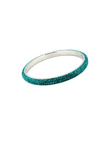 bangle 4 row glass crystals turquoise
