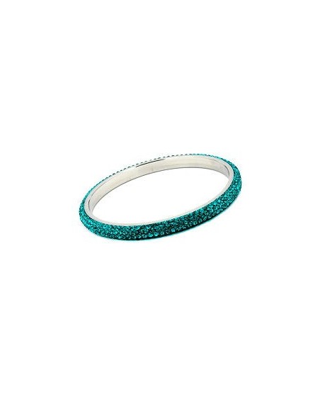bangle 4 row glass crystals turquoise