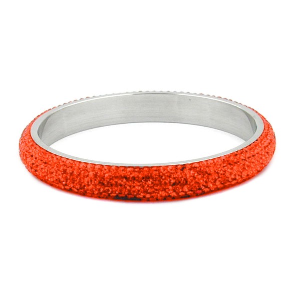 bangle 6 row glass crystals orange