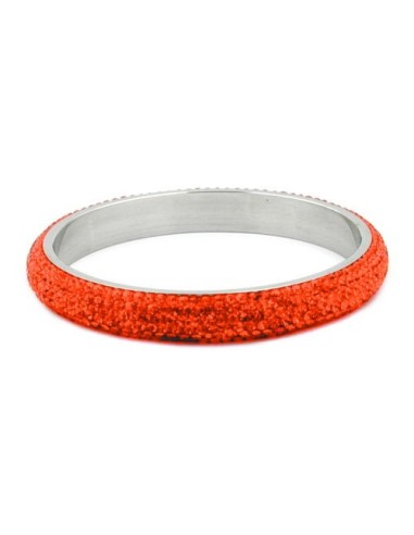 bangle 6 row glass crystals orange