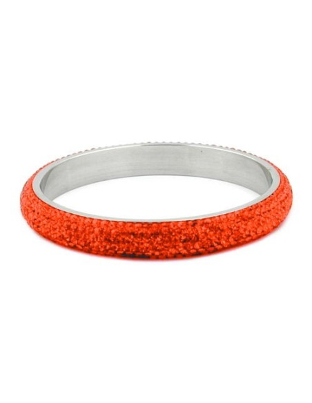 bangle 6 row glass crystals orange