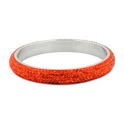 bangle 6 row glass crystals orange