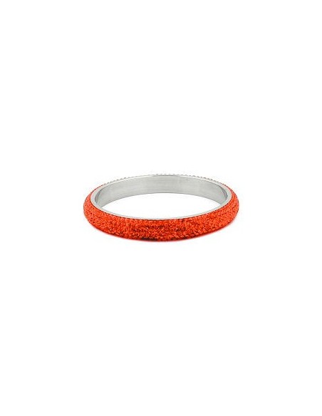 bangle 6 row glass crystals orange