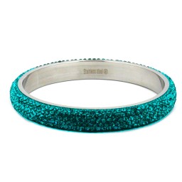 bangle 6 row glass crystals turquoise