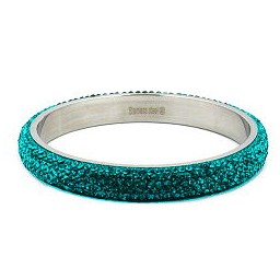 bangle 6 row glass crystals turquoise