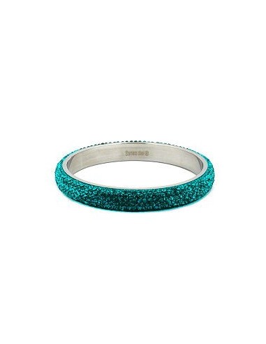 bangle 6 row glass crystals turquoise