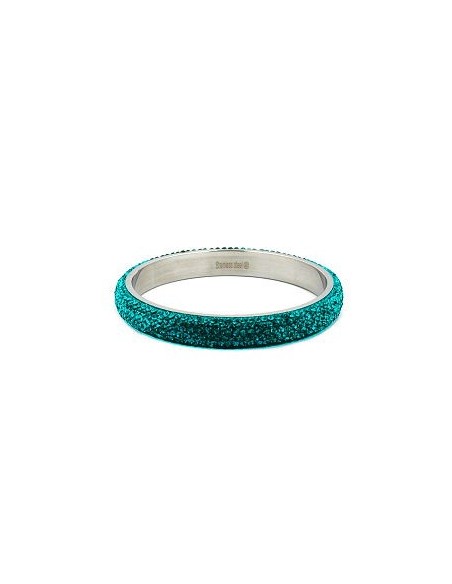 bangle 6 row glass crystals turquoise