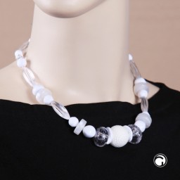 necklace honeycomb bead white beads white & transparent