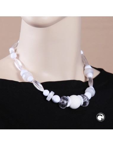 necklace honeycomb bead white beads white & transparent