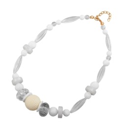 necklace honeycomb bead white beads white & transparent